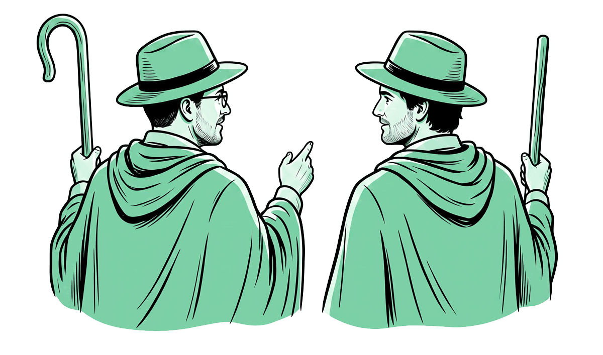 Two shepherds conferring